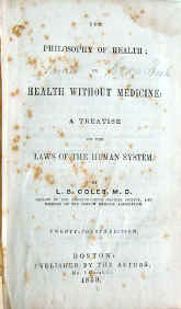 book, Coles, Philosophy of Health, title page, 1848.jpg (64378 bytes)