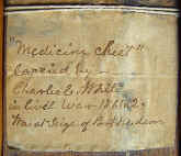 medicine box, 15th NH private Charles E. White, label ID.jpg (214579 bytes)