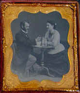 photo, tintype, doctor with wife and medicines.jpg (156855 bytes)